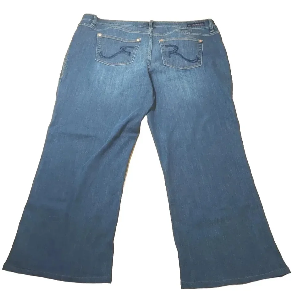 Rock Republic Wide Leg Jeans Kasandra Blue Stretch Denim 24/26W Size 46/29